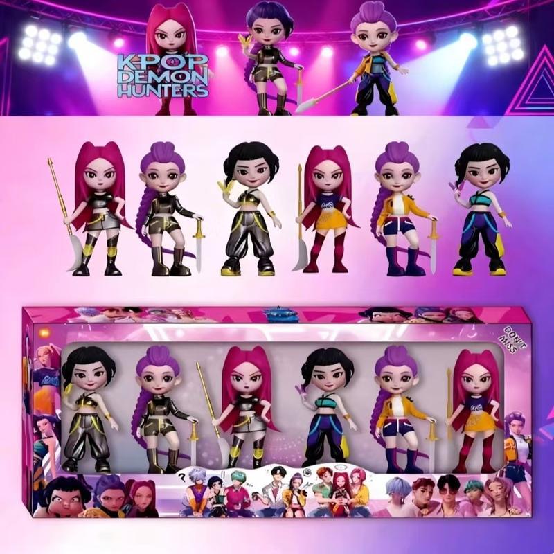 K-Pop Anime Figurines Close-up Details